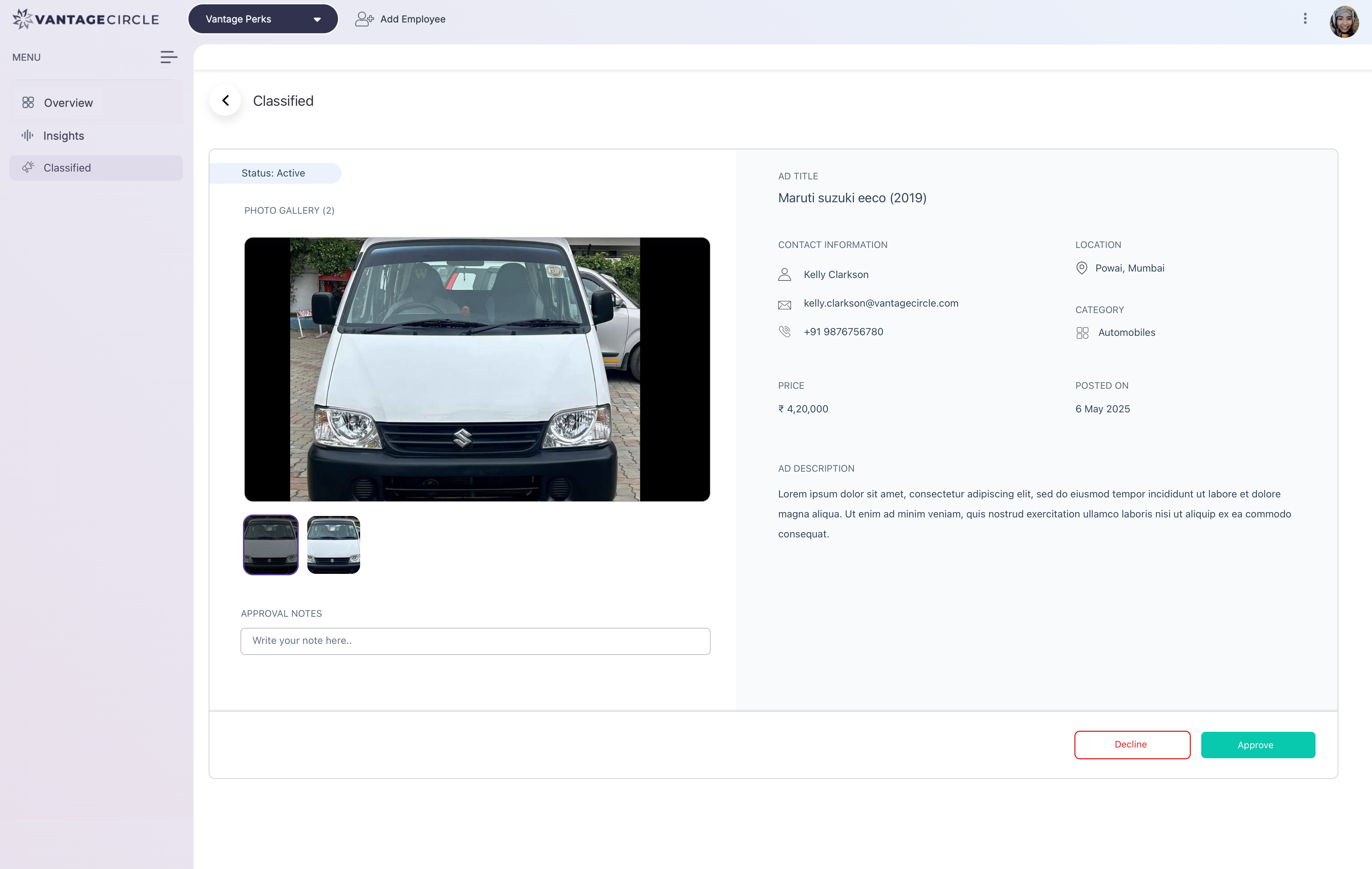 Classifieds - Pending 2
