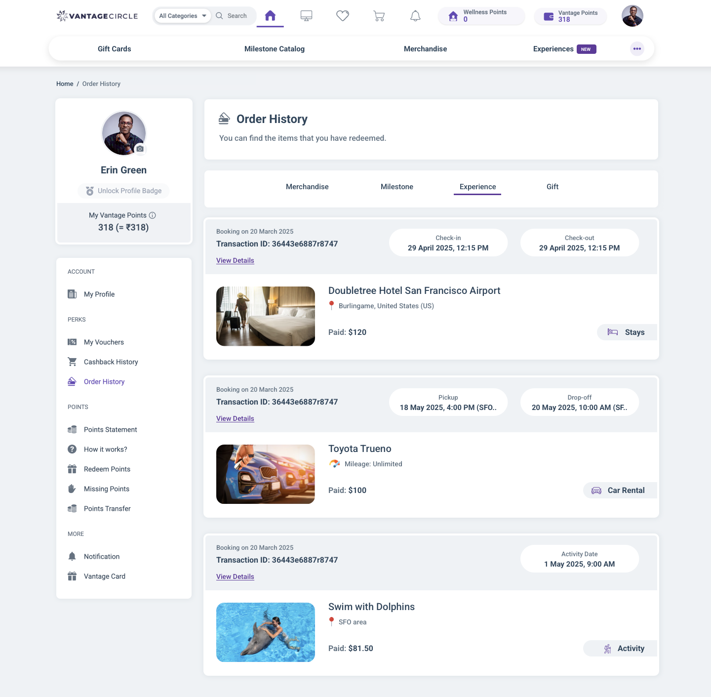 Order History - Overview