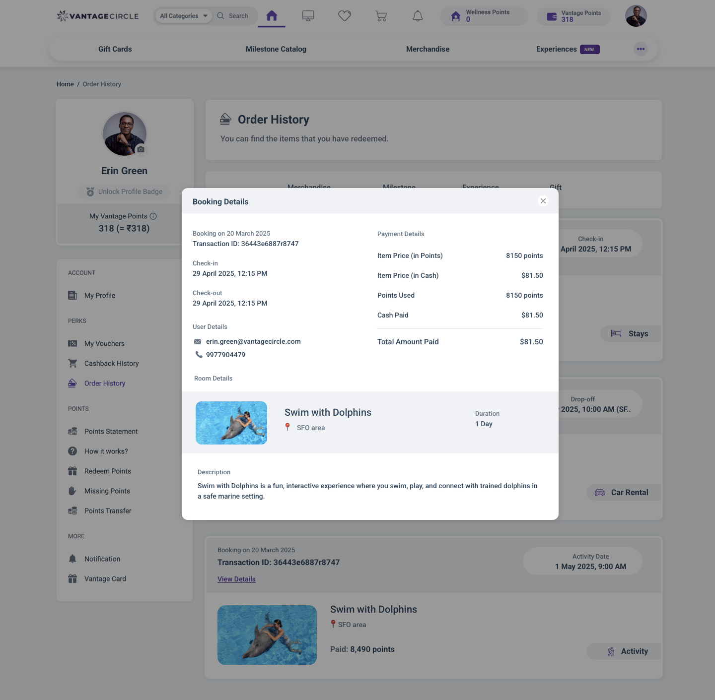 Order History - Activity
