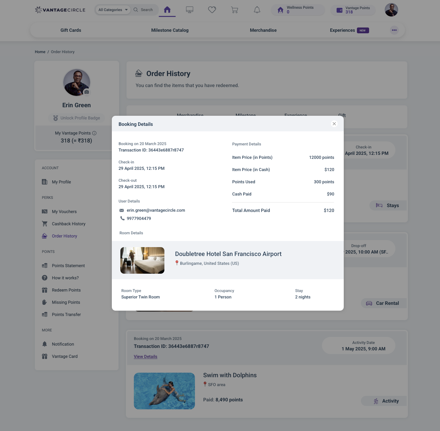 Order History - Stay